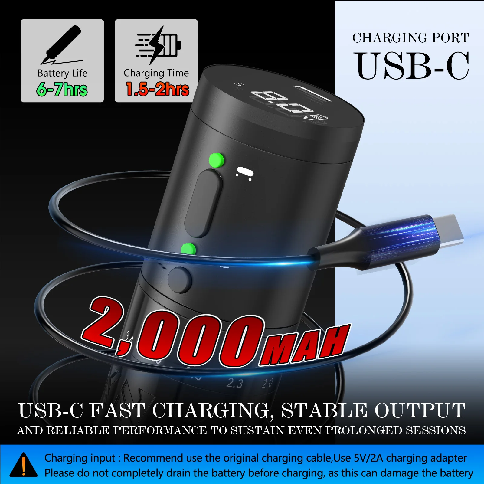 XNET E1 máquina de tatuaje inalámbrica pluma Kit completo 20 piezas cartuchos 7 golpes ajustables pluma de maquillaje de Motor personalizado principiante para tatuaje