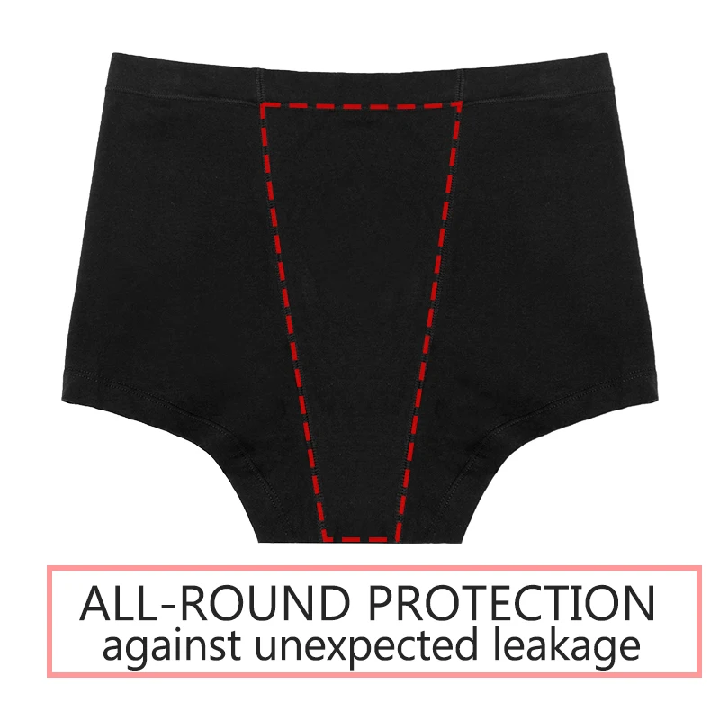 Full Protection Menstrual Panties Heavy Flow Briefs 4-Layer Leakproof Women Underwear New Fashion Boxers Cotton Period Boyshorts