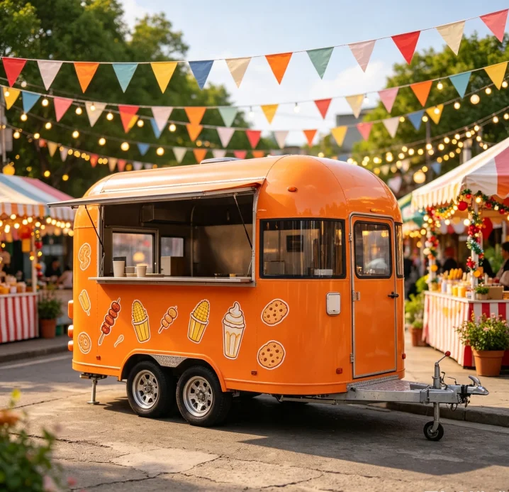 Towable Bubble Waffle Food Trailer Stainless Steel Street Dessert Vending Stall Outdoor Festival Sweet Snack Catering Business