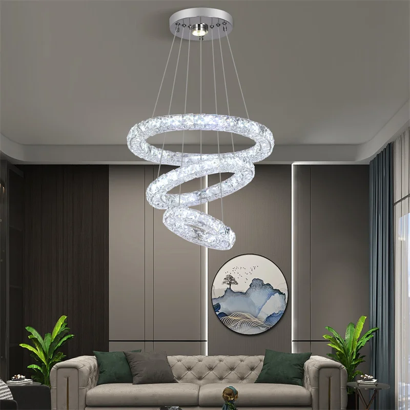 Modern LED Crystal Ceiling Lamp Chandelier Corridor Nordic Pendant Light Home Decor Fixtures Hanging Indoor Luster Living Dining