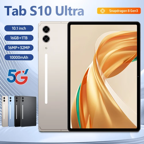 2025 Original inteligente S10 Ultra tableta 10,1 pulgadas de alta definición Android 15 16GB + 1TB 10000mAh 5G tarjeta Dual