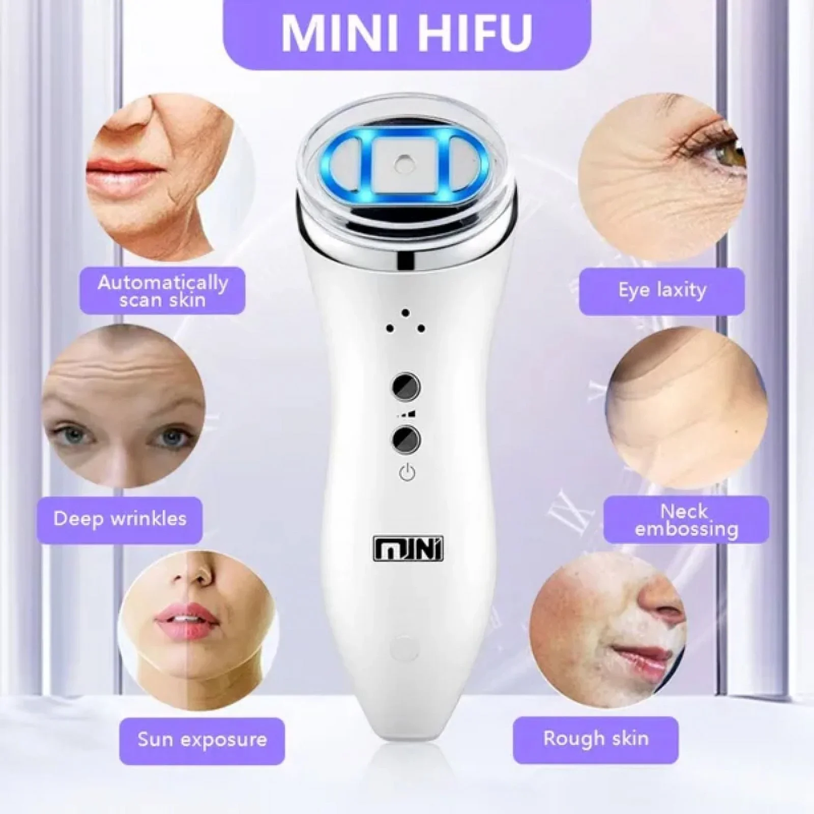 EMS Facial Massager LED Light therapy Sonic Ion Vibration Skin Tightening Face Lifting Anti Wrinkle Beauty Device Skin Care Tool