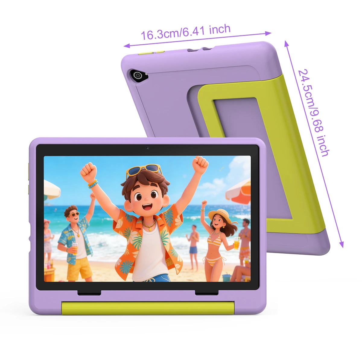 URAO KB1016 10.1 Inch Kids Tablet PC 20GB RAM 64GB ROM Android 16 IPS HD 800*1280 Display 5000mAh Children Learning Tablet Support TF Card 1TB Expand Back To School Educational Kids Tablet Purple & image 3