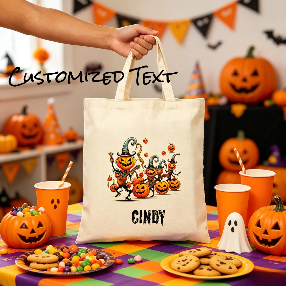 Customized Halloween Exclusive Candy Tote Bag, Personalized Printed Candy Bag, A Favorite Halloween Gift for Family and Friends.