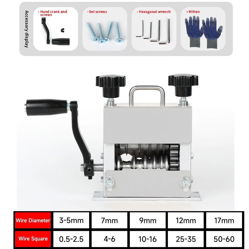 Handmatige draadstripper met dubbele aandrijving voor 3-17mm schrootdraad, koperdraadstripper voor overgebleven kabels