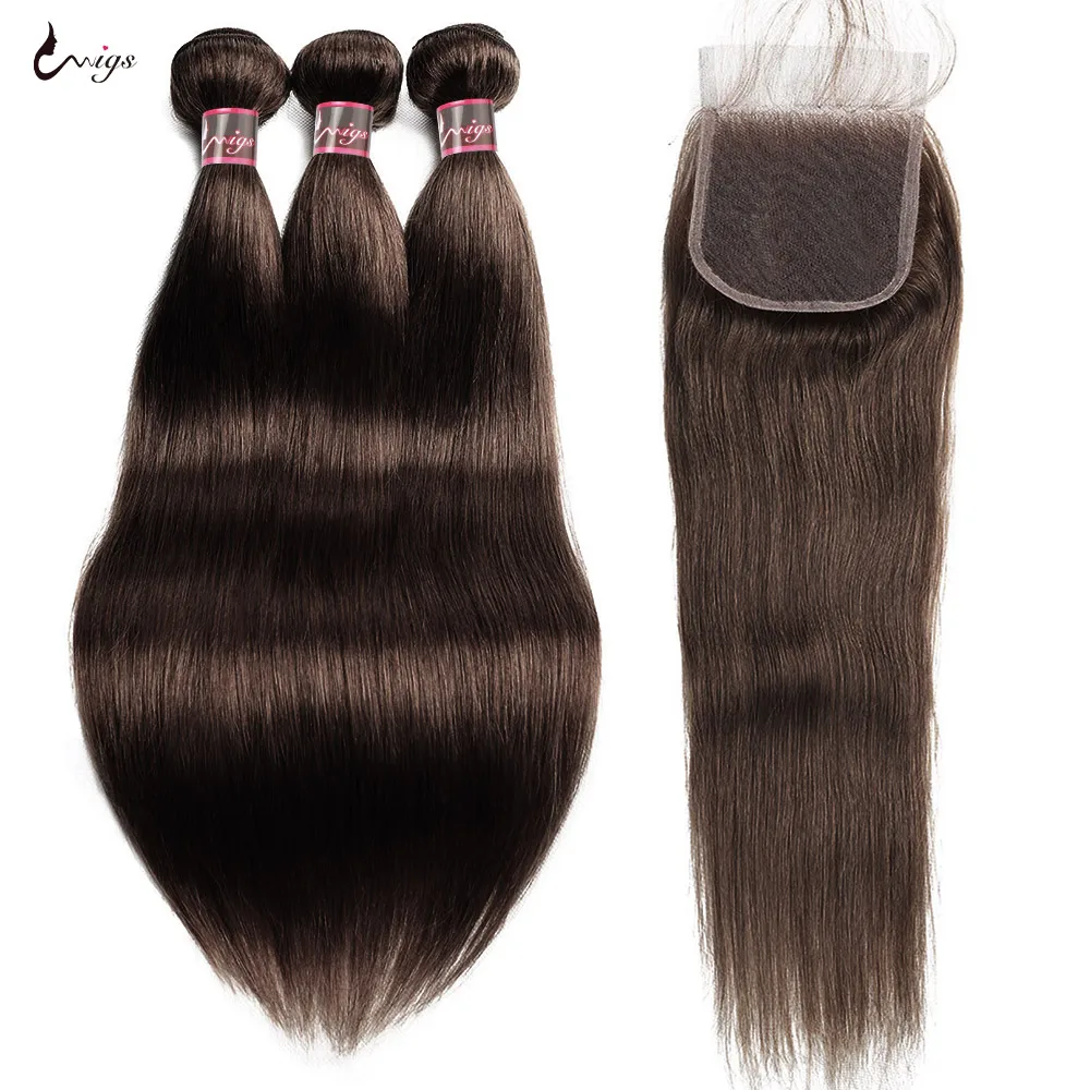 # 4 extensiones de pelo ondulado brasileño marrón, mechones de cuerpo suelto ondulado, marrón Chocolate, extensiones de cabello humano virgen Remy, extensiones de cabello crudo