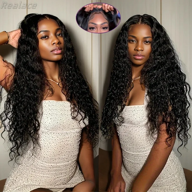 5x5 Lace Frontal Glueless Wig Human Hair Ready to Wear Curly Wigs Front 30 Inch Deep Wave Brazilian Wig on sale For Women Choice