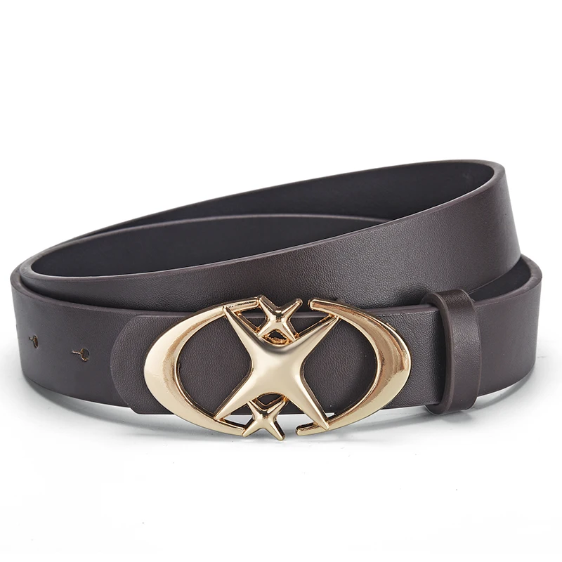 Männer Gürtel Punk Stern Schnalle Gürtel Design Kreuz Metall Vintage Gothic Männer Frauen Y2K Gürtel Pu Leder Gürtel Hosen Jeans neutral Gürtel – Detail 8