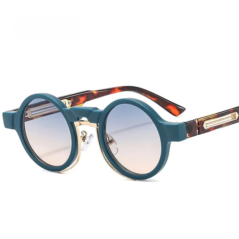 SO&EI nowe małe okrągłe okulary przeciwsłoneczne Retro Punk gradientowe odcienie UV400 kobiety mężczyźni modne okulary przeciwsłoneczne — zdjęcie 2