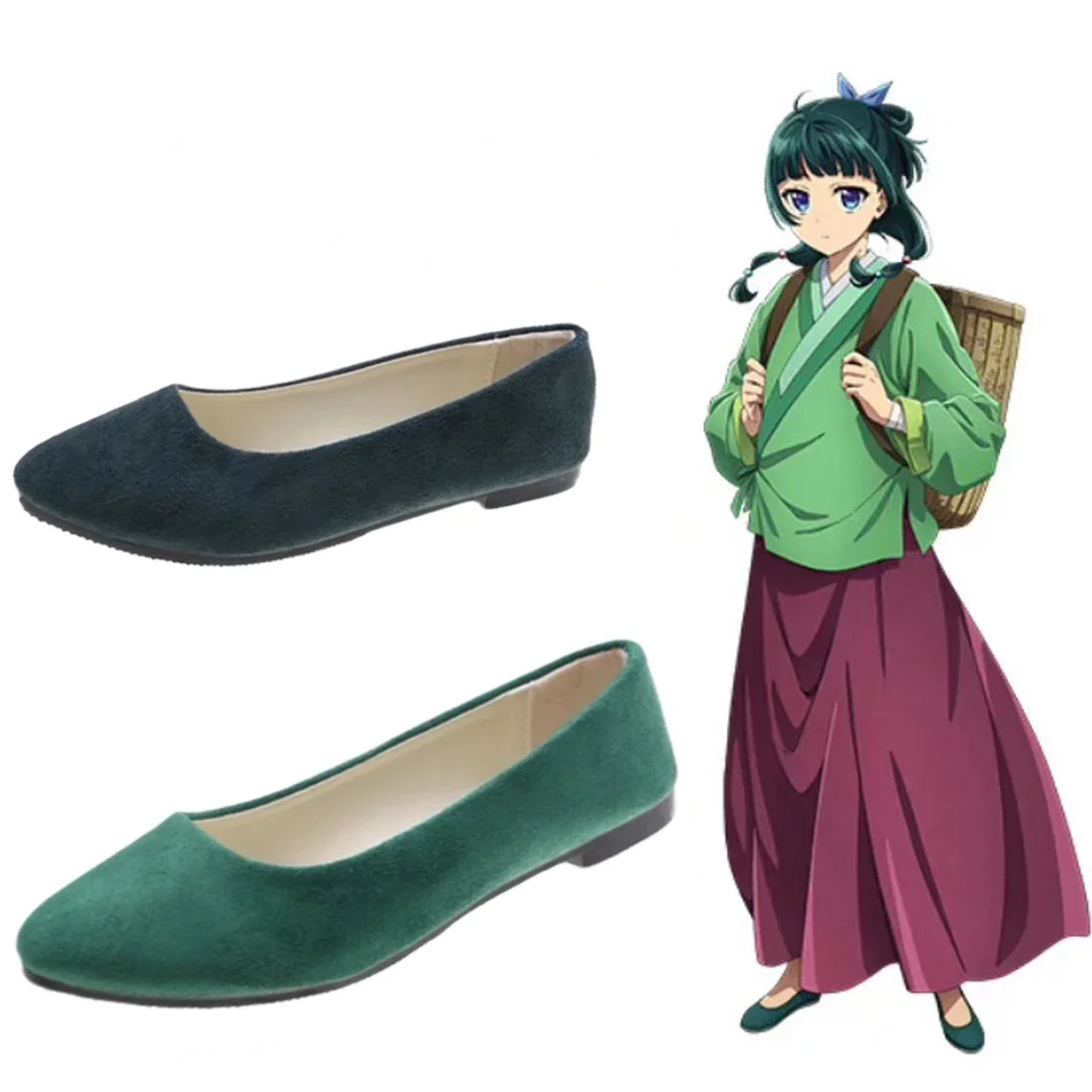 Chaussures de cosplay Anime Maomao, les journaux d'apothicaire, Vert