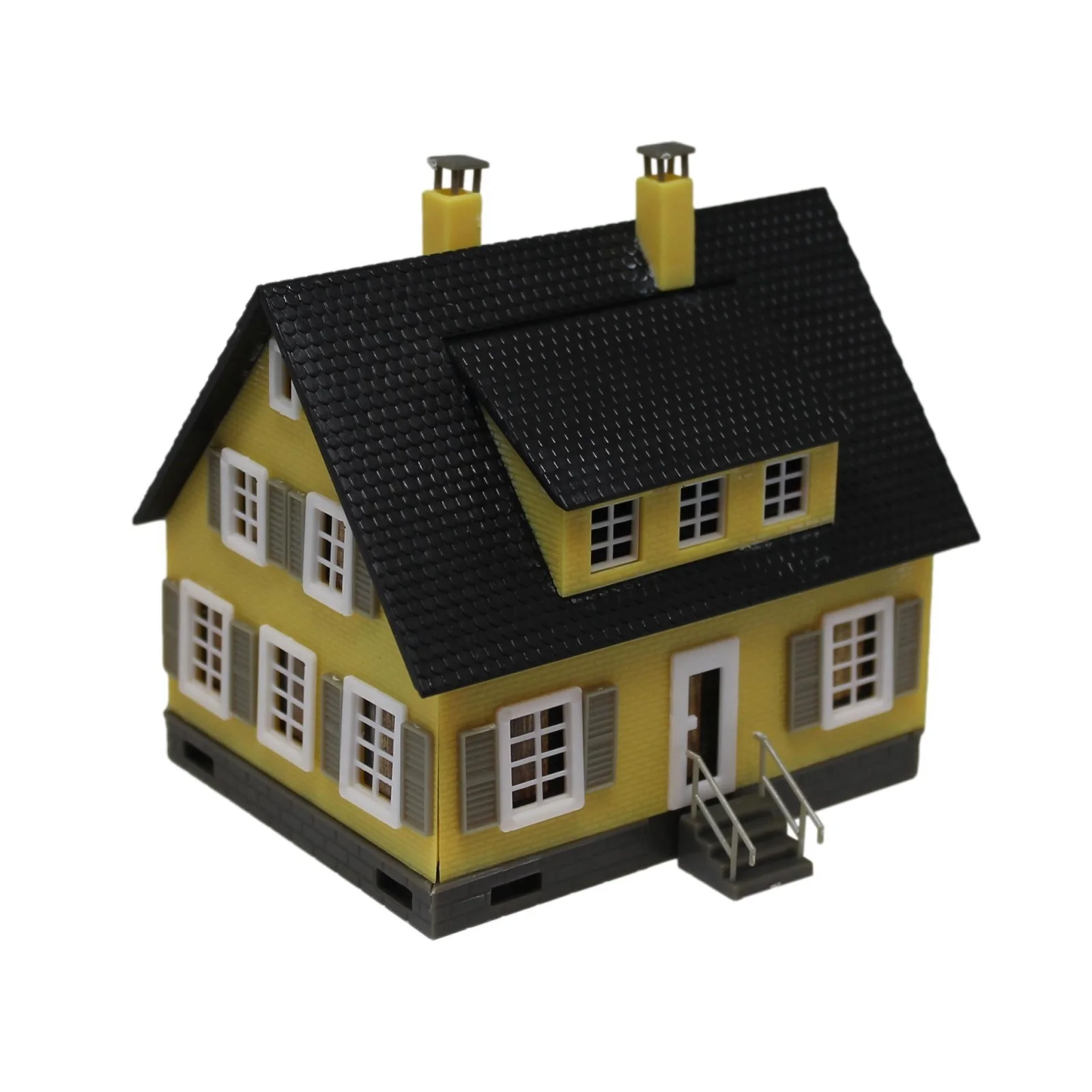 Salvat, Maison décorative jaune pour maquette ferroviaire en plastique, échelle 1:87 HO, Collection Éditoriale Train Électrique International Book Club, sans fascicule, pièces sous blister, colle requise pour l'assemblage (non fournie)