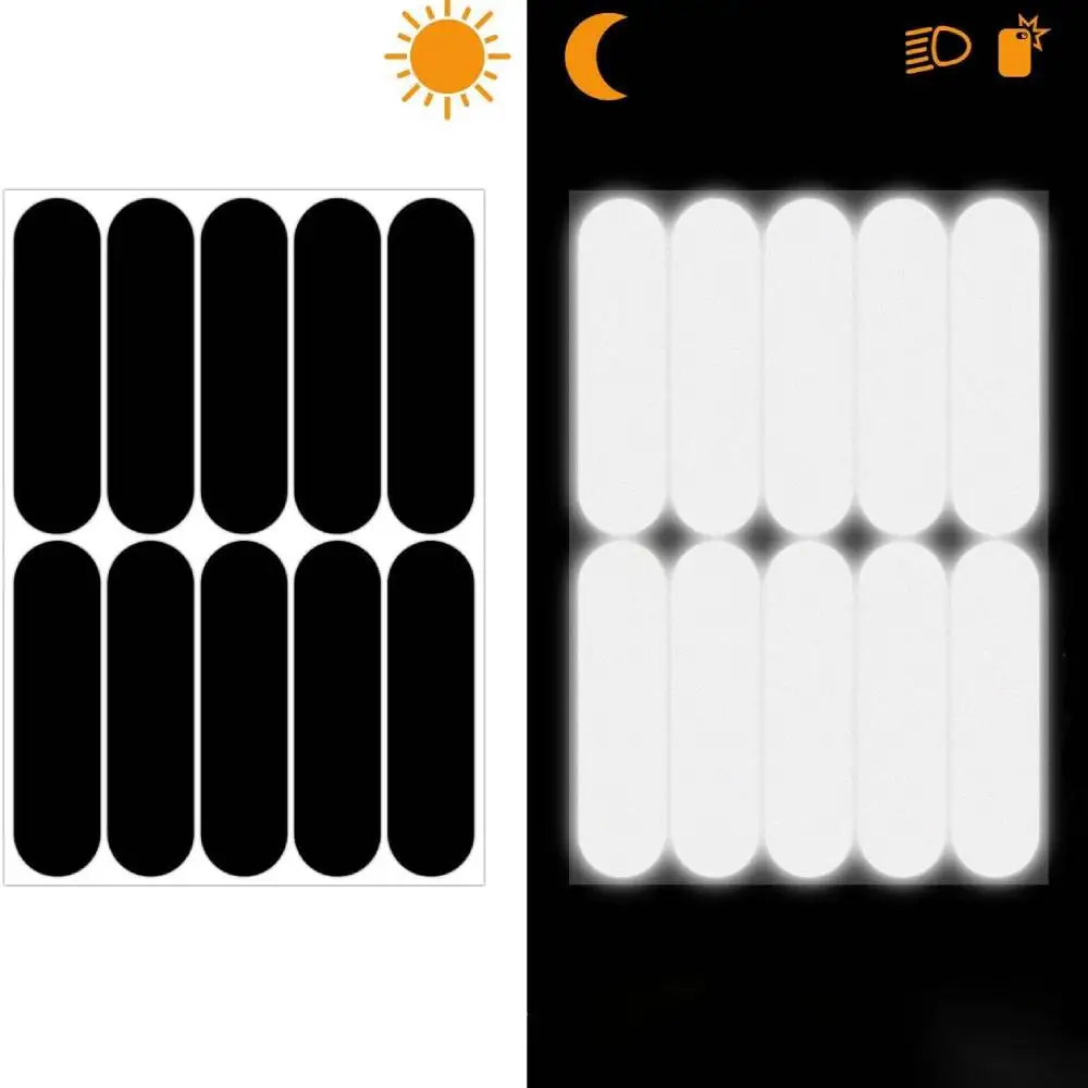 1-4PCS Reflective Black Stickers for Helmet Bike Scooters Reflective Helmet Tape, High Visibility Motorcycle Helmet Decals image 2