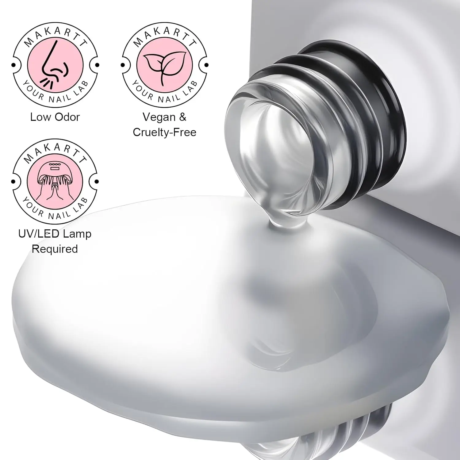 Makartt Top Coat in gel opaco da 10 ml, Soak Off No Wipe Finitura opaca a lunga durata per forniture per nail art per fai da te e manicure da salone