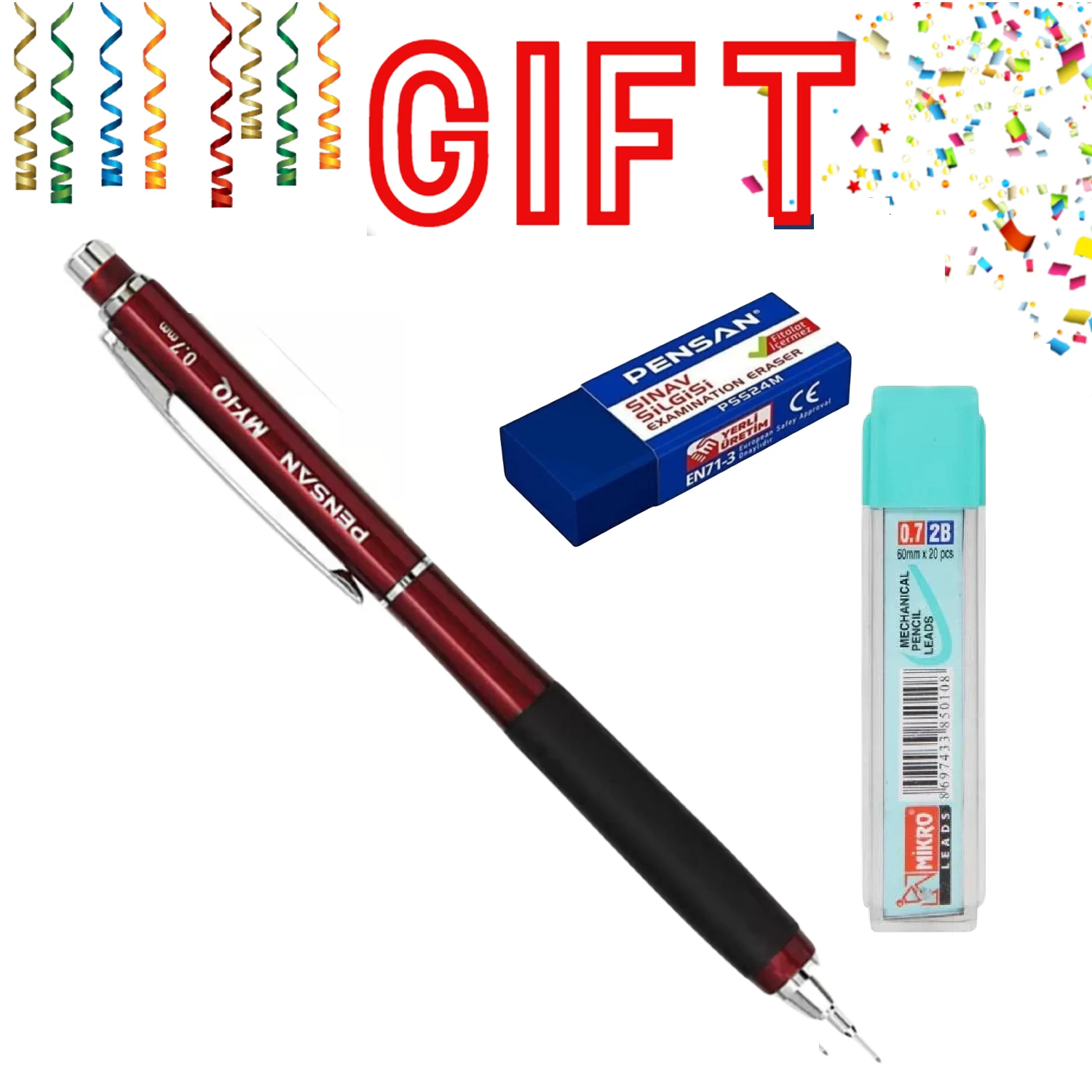 

Pensan My-IQ 0.7mm Mechanical Pencil Versatil Pen With Eraser and a Box of Lead as a Gift Office And School Supplies Stationary