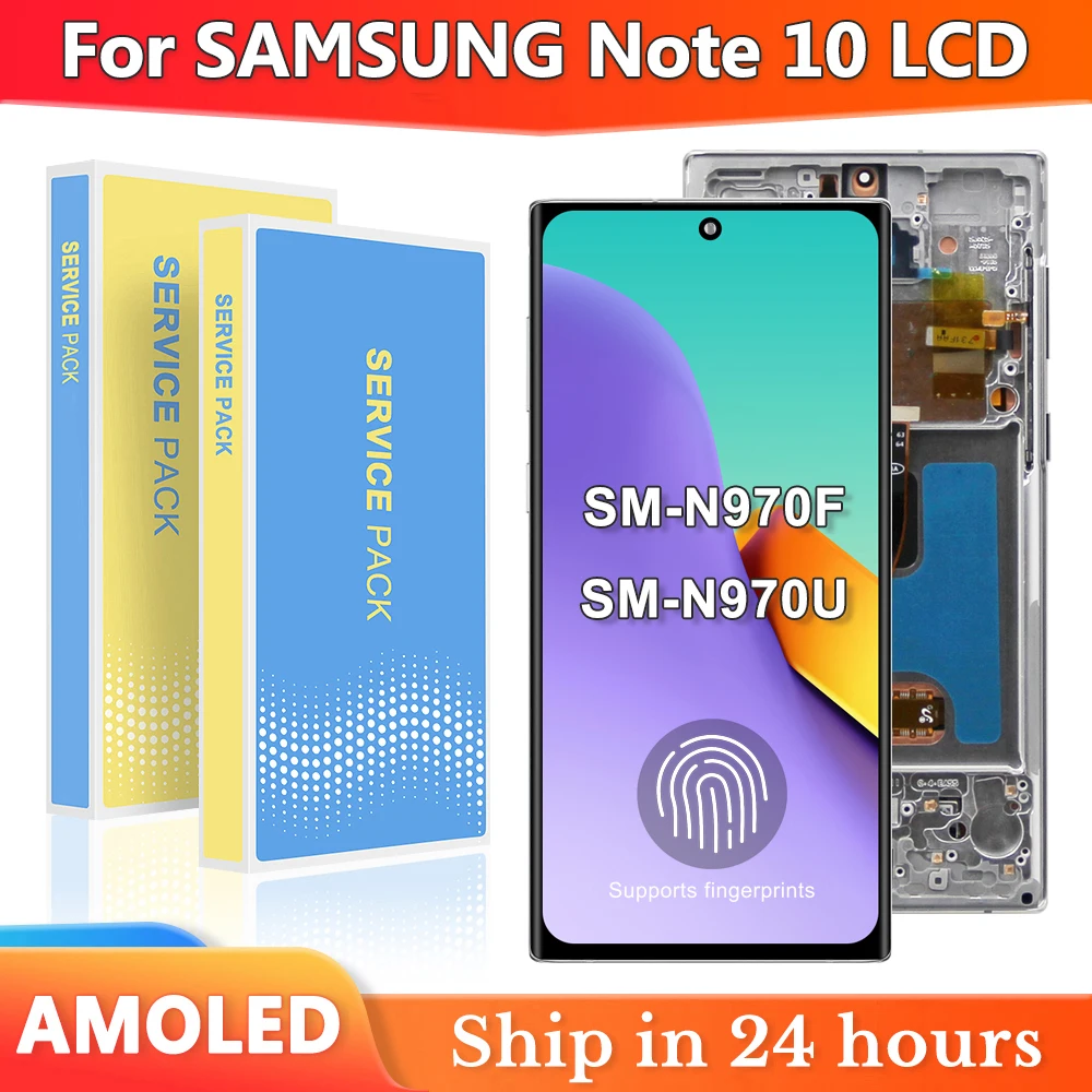 AMOLED LCD With Frame For SAMSUNG Note 10 LCD SM-N970F, SM-N970U Display Touch Screen Digitizer Assembly Replacement