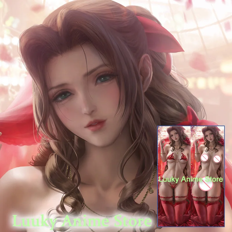 

Dakimakura Anime Aerith Gainsborough Final Fantasy FF7 Double Sided Print Life-size Body Pillow Cover