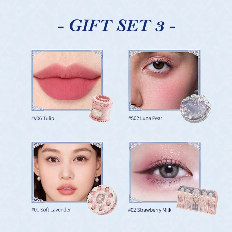 【新商品】フラワーノーズ 2025 クリスマスギフトセット アイシャドウ＋チーク＋リップスティック＋プレストパウダー メイクアップセット