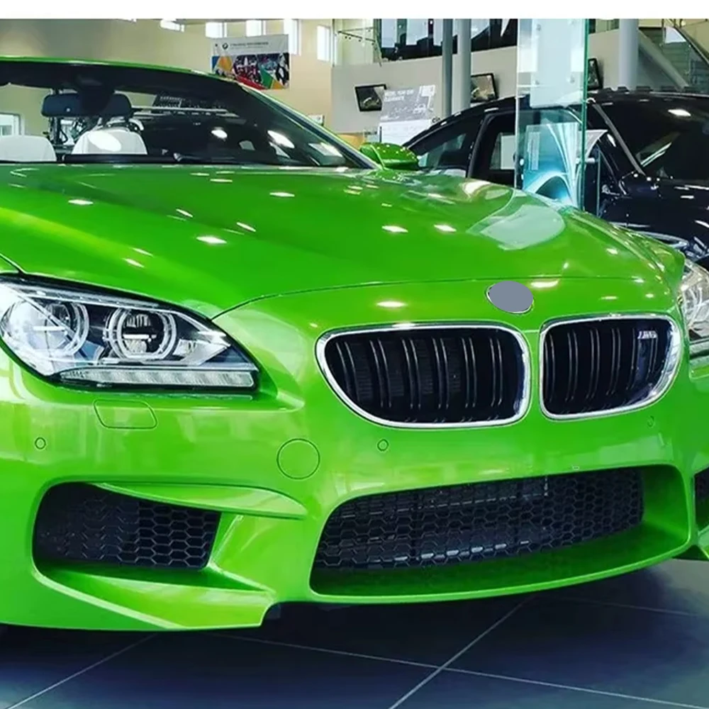 Gril Bawah Model M6 untuk BMW Seri 6 F12 F13 F06 2011-2017, Jaring Hitam Krom dengan Strip Warna M, Cover Racing Facelift