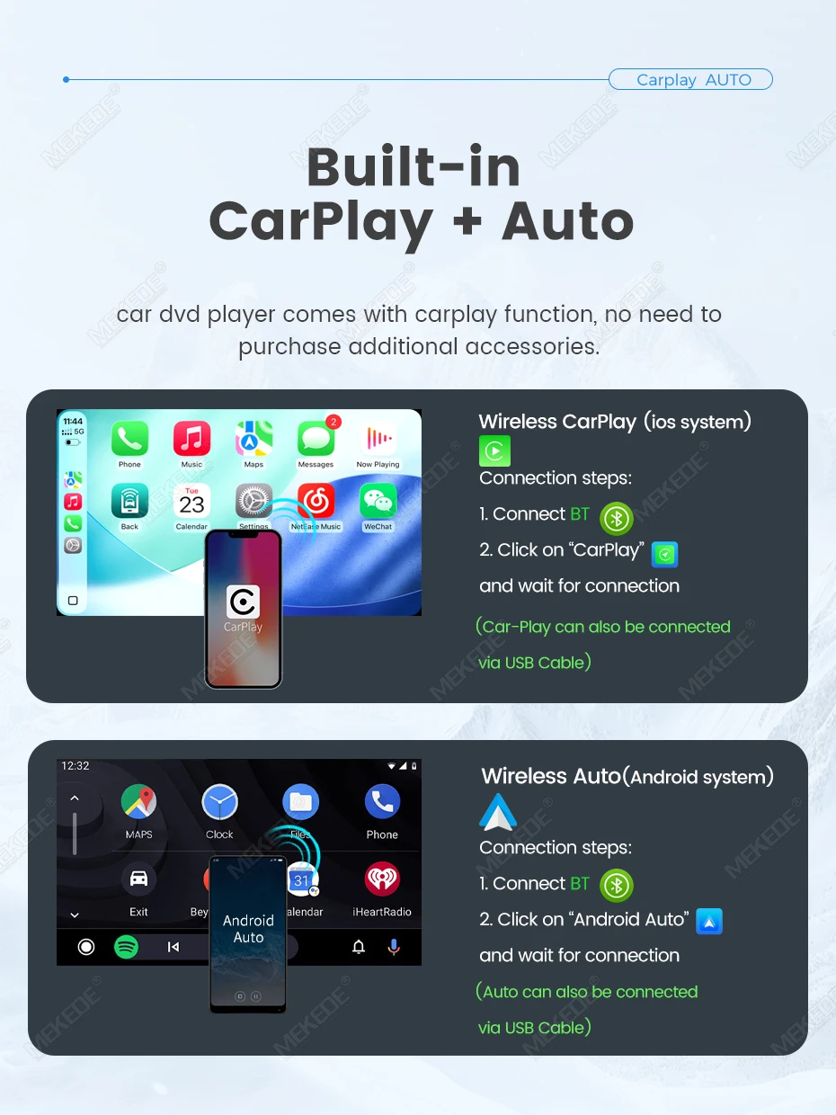 Mekede Android 15 Autoradio-Player mit Carplay für Universal VW Volkswagen Passat B6 B7 Golf 5 6 Polo Skoda Jetta Intelligentes System – Detail 18