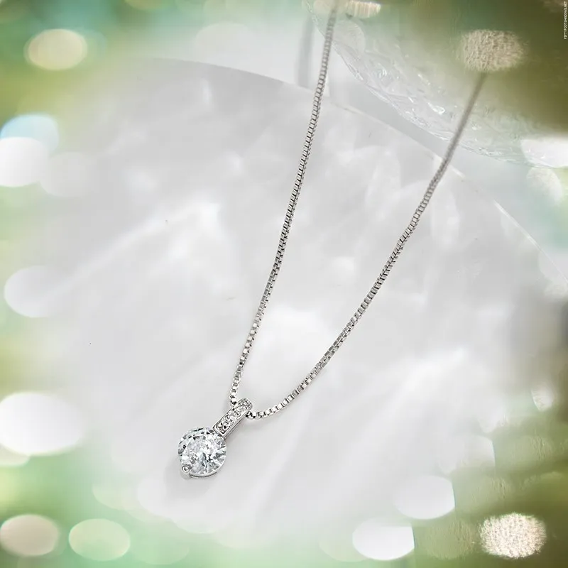 

Элегантное 18-каратное позолоченное ожерелье с подвеской из циркония круглой огранки для женщин, рождественские подарки, ювелирные изделия с красивой коробкой