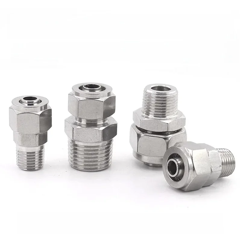MeaccelerPneutravaillait c-Raccords de Tubes Filetés, Connecteur Rapide pour Tuyau, 4-M5, M6, M8, M10, M12, 10, 50, 200 Pièces