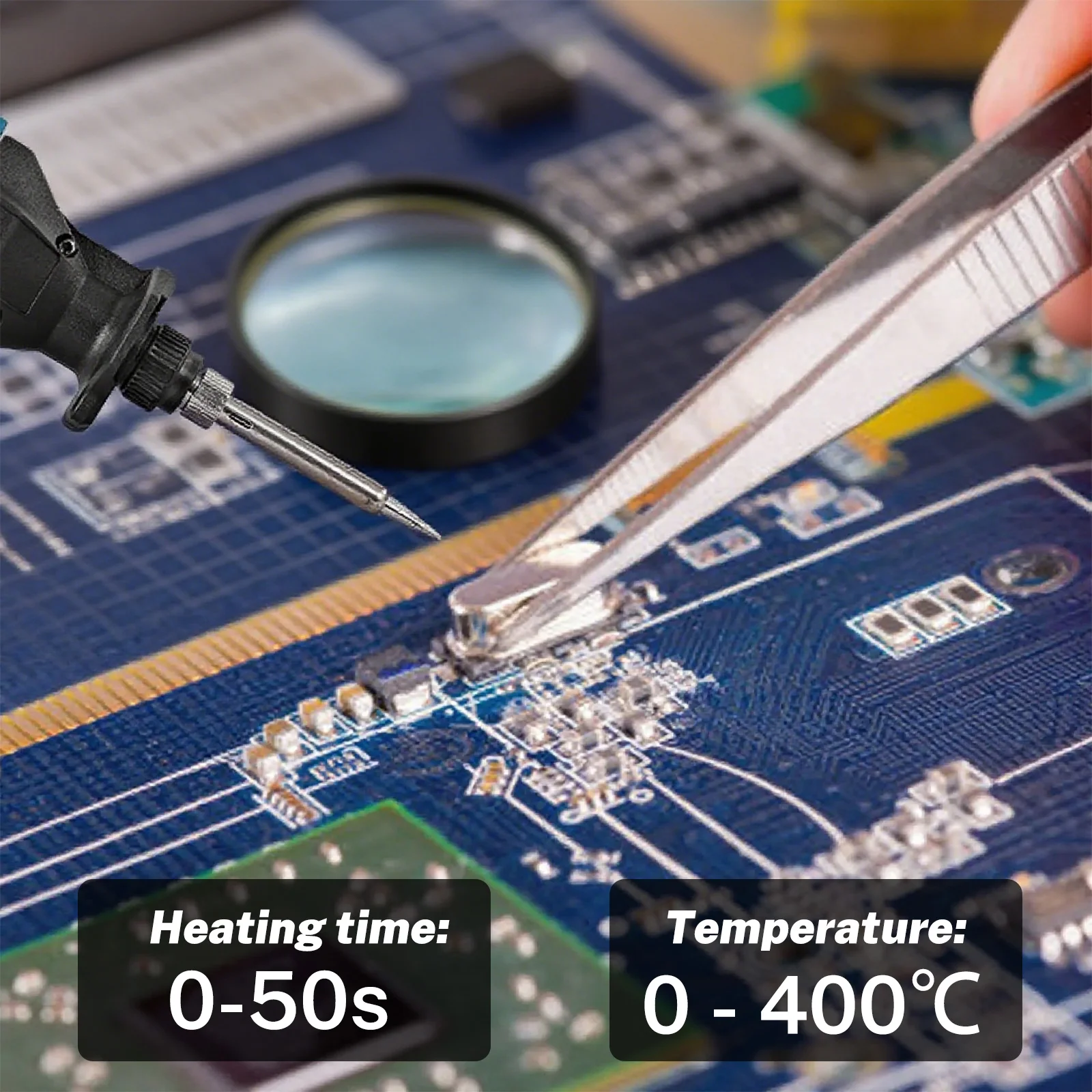 Tragbarer elektrischer Lötkolben, 30 W, schnelles Aufheizen, einstellbare Temperatur, Legierungslötung, elektrischer Lötkolben für 12-V-Batterie – Detail 6