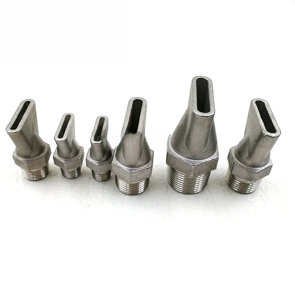 Buse de soufflage d'air en acier inoxydable, type bec de canard à bouche plate, buse haute pression, buse bec de canard à jet, 1/4, 3/8, 1/2, 3/4, 1 po