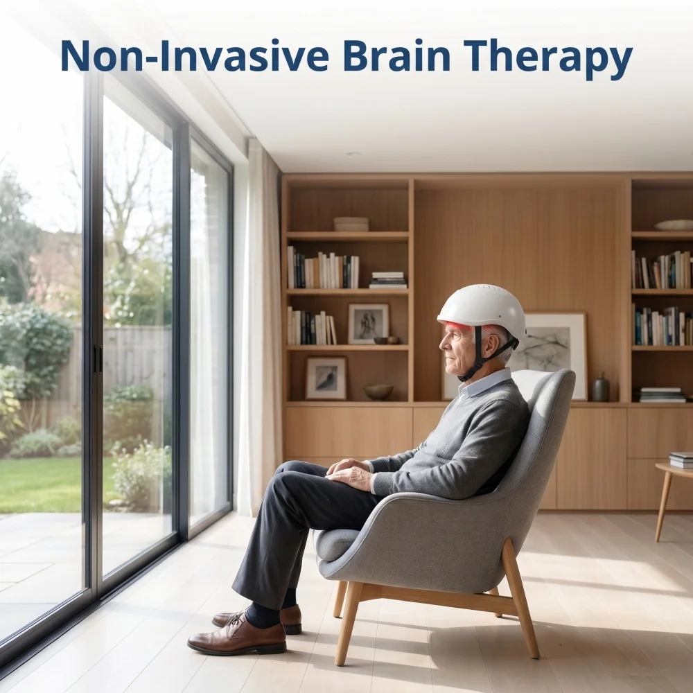 Dawfek 1070nm Red Infrared Light Therapy for Brain Health Neuromodulation Stimulator for Seasonal Depression Relieve Neurasthenia