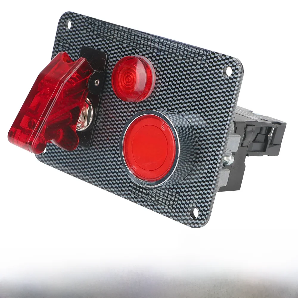 Démarreur de voiture de course 12V, bouton d'arrêt, panneau de commutation à bascule, accessoires automobiles en Fiber de carbone pour bateau ATV UTV