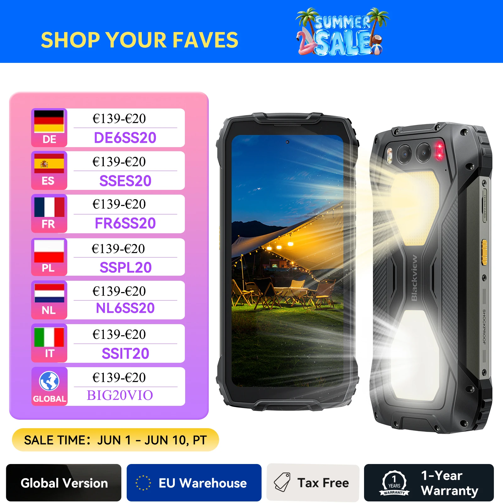 Téléphone portable extérieur Blackview BV7300, jusqu'à 18 Go + 256 Go (2 To), écran 6,67 ''90 Hz, smartphone robuste 50 MP + 32 MP, 15 000 mAh/45 W