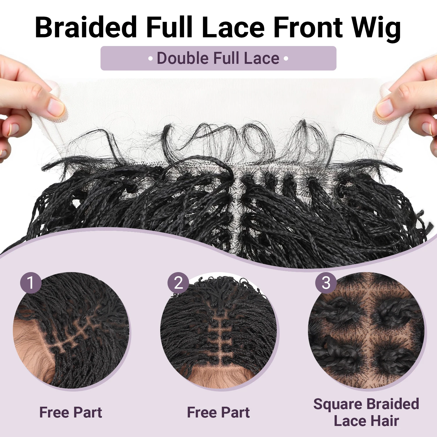 Double Full Lace Twist Box Braided Wigs for Black Women Short Curly Braided Bob Wig Synthetic Lace Front Wigs with Baby Hair