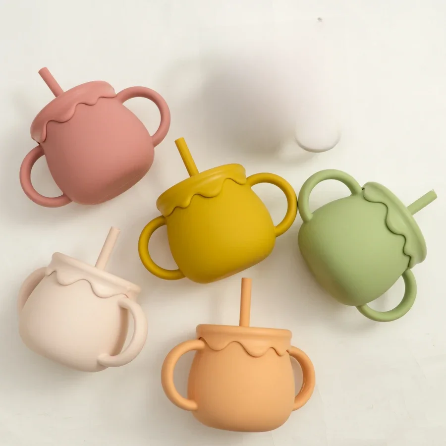 Baby Feeding Cups Portable Drinkware Sippy Cup Solid Food Container Snack Cup Toddlers Learning Cups Newborn supplies