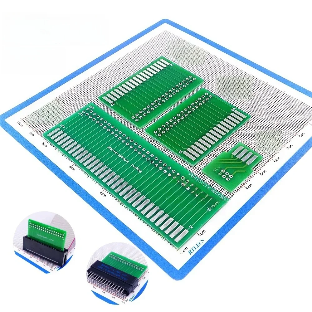 2/5/20 Pièces Connecteur de carte Edge IDC, Adaptateur de carte de test avec pas de 2.54 et 3.96 MM, Prise à contacts dorés 8, 30, 34, 60, 64 broches
