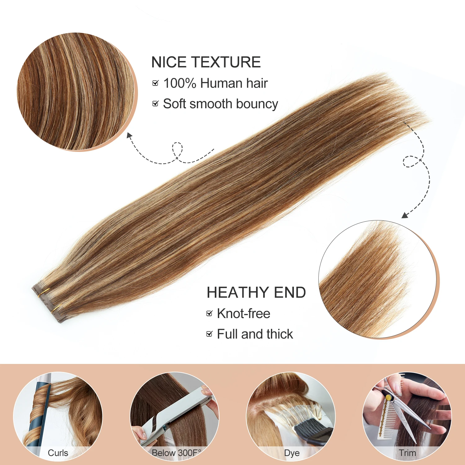 Invisible Twin Tabs Hair Extensions 12-24 Inches PU Skin Tape Human Hair 10pcs Natural Straight Micro Ring Weft Hair