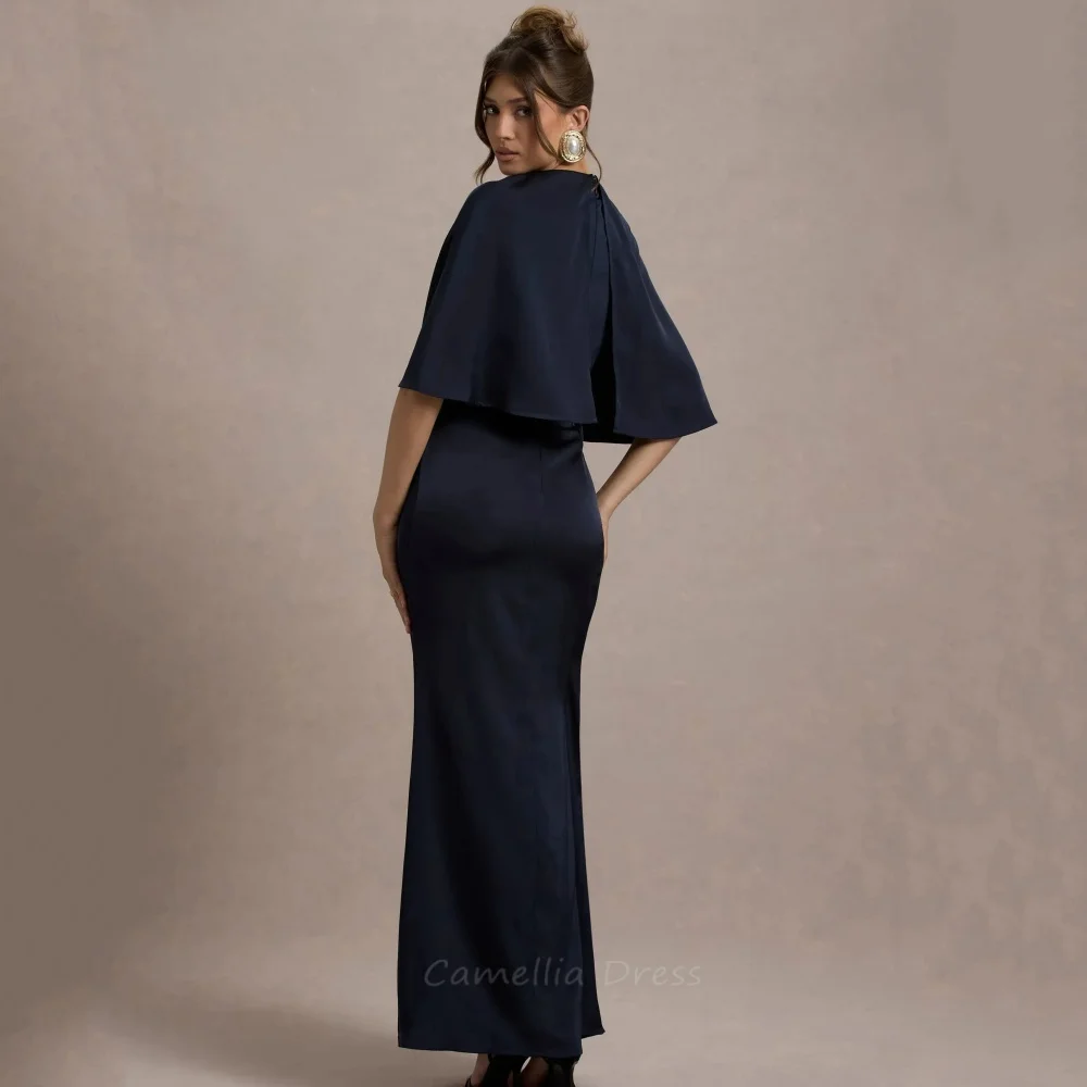 Mother of the Bride Dress Black Simple Customized Sheath Party Gown Flare Sleeves Elegant Evening robe mother of bride