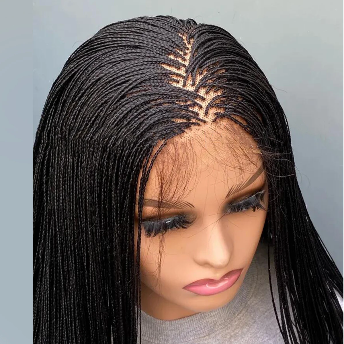 Glueless Micro Braid braided wig on 13*4 Frontal wig Customizable Tiny braid wig For black women Glueless braid wigs