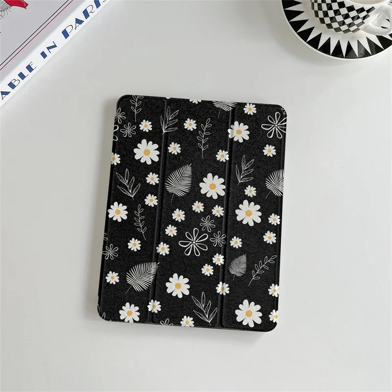 

Lovely art leaf daisies Tablet Case For iPad Air Pro11 2024 iPad 7th 8th 9th 10.5 9.7 10.2 10th 10.9 mini 6 5 4 Cover cases