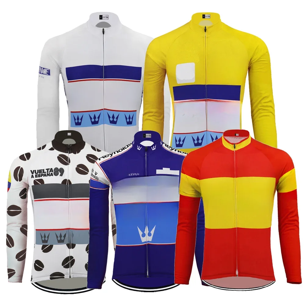 AliExpress DOWNORUP Reynolds Long Sleeve Cycling Jersey Winter Fleece And No Fleece White Yellow Classic Bike Clothing Maillot Ciclismo
