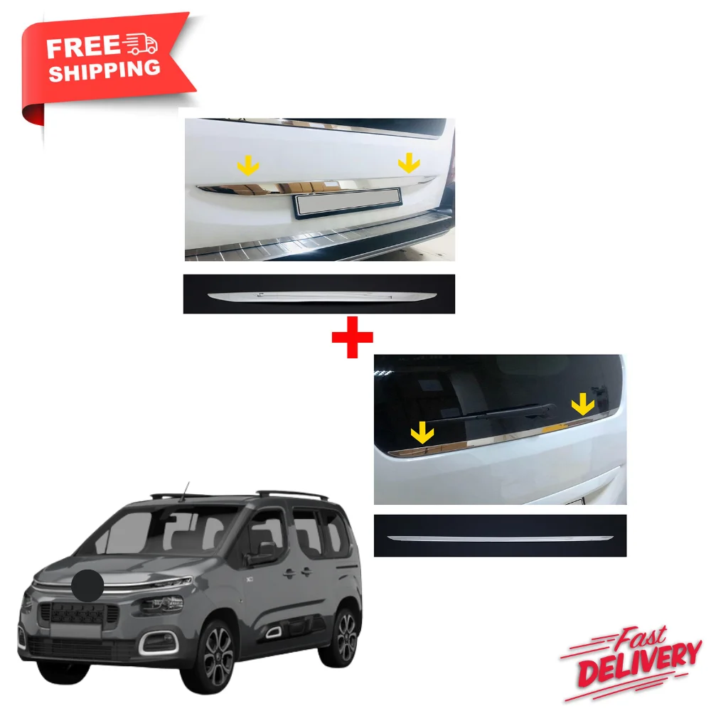 2 sets of chrome accessories for Citroen Berlingo. Wndow Trim 1 piece, body cover 1 piece. 2019 and above. Automotive car change