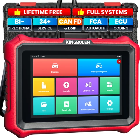 KINGBOLEN K8 Elite двунаправленный сканер OBD2 Кодирование ECU CANFD FCA 40+ Служба всех системных диагностических инструментов Пожизненное бесплатное обновление