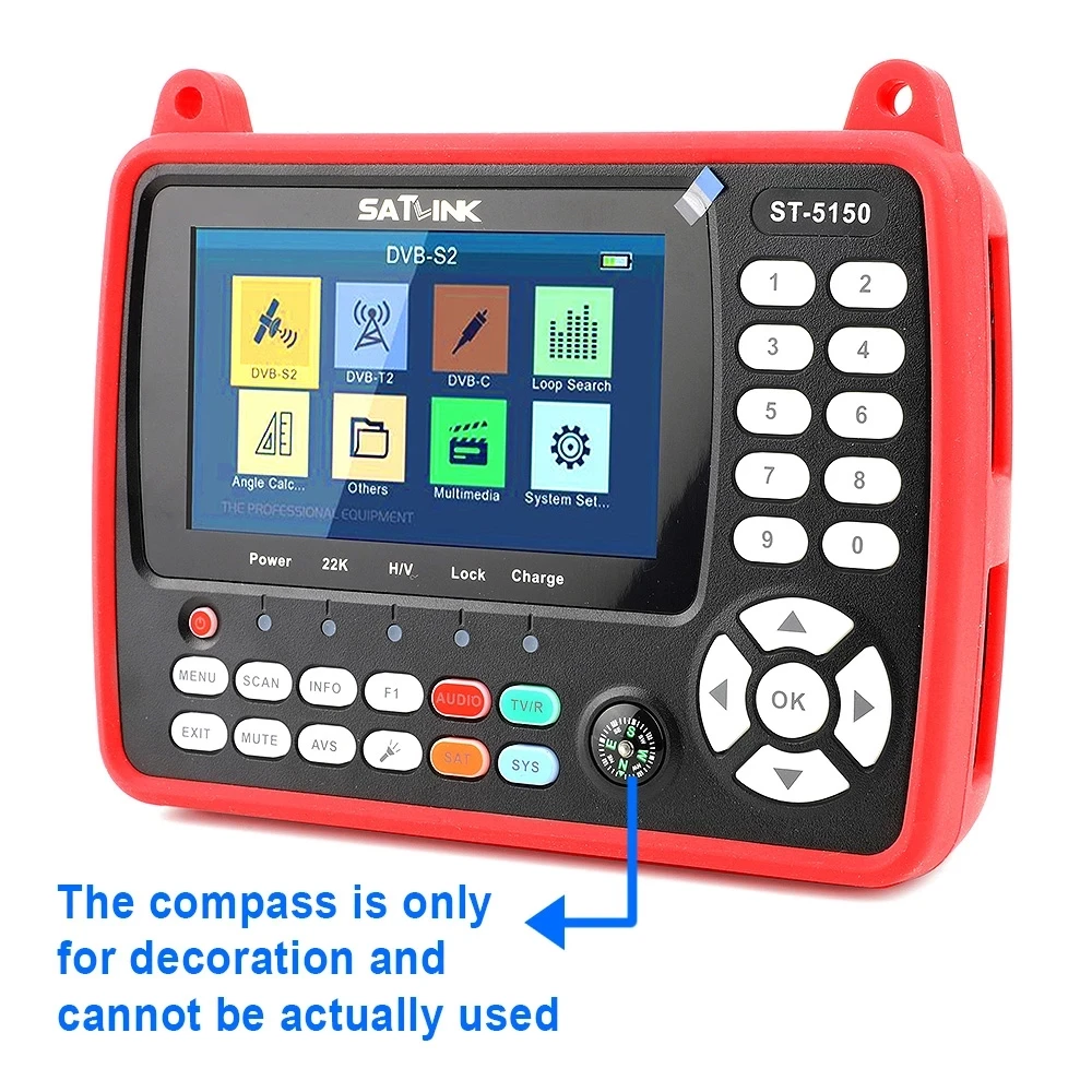 Original satlink ST-5150 DVB-S2/t2/c combo hd localizador de satélite medidor h.265 hevc MPEG-4 qpsk 8psk 16apsk 4.3 Polegada tft lcd tela