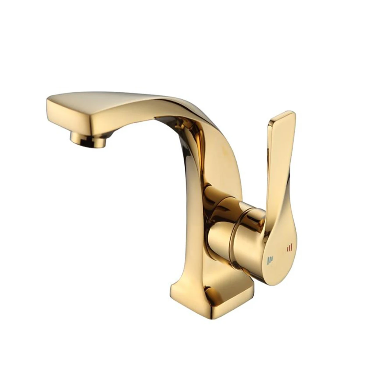 Torneira Pia Cuba Banheiro Lavabo Misturador Monocomando Agua Quente E Fria Dourado 6027g