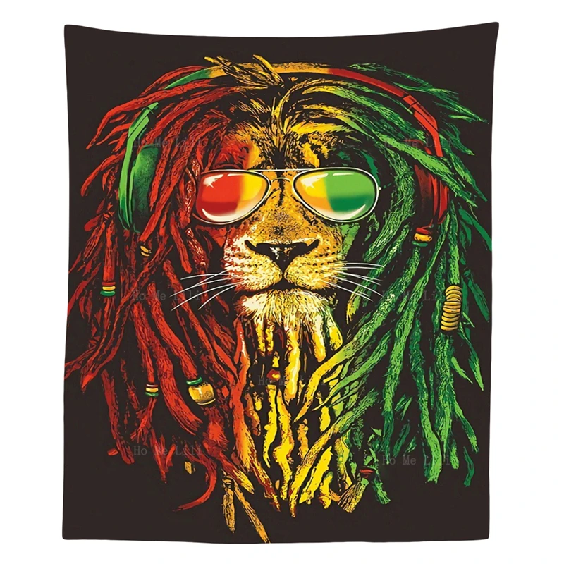 Dreadlocks Lion Fashionable Interior Abstract Colorful Funny Animals Cool Decor Tapestry By Ho Me Lili Wall Hanging