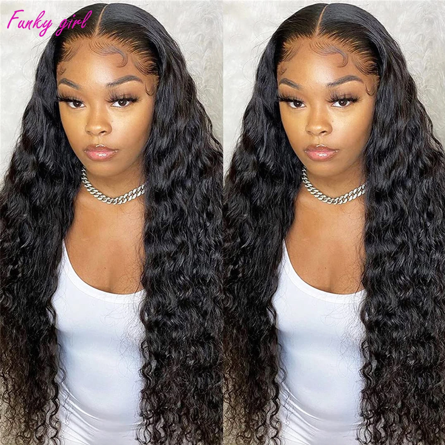 13x4 Lace Front Curly Wigs 100% Human Hair Water Wave Natural Colored With Baby Hair Brazilian Water Wave Wigs For Black Women