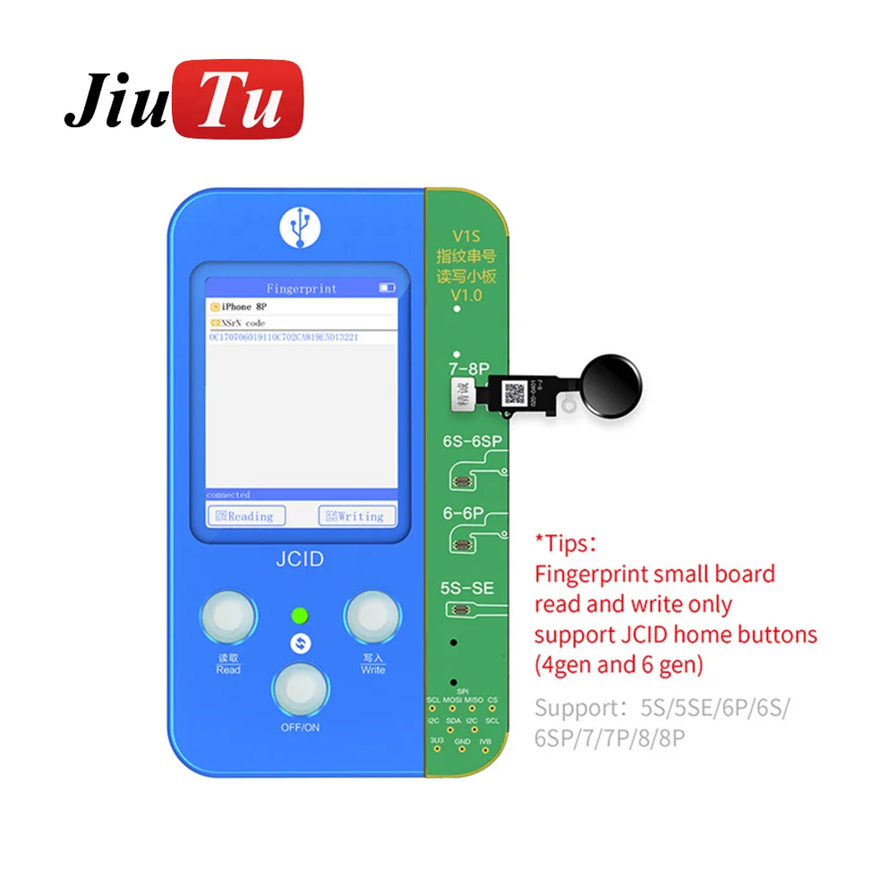JC V1S Programmer baterai sidik jari, Shock sentuh warna asli fotosensitif untuk iPhone XSMAX 11 12 Series