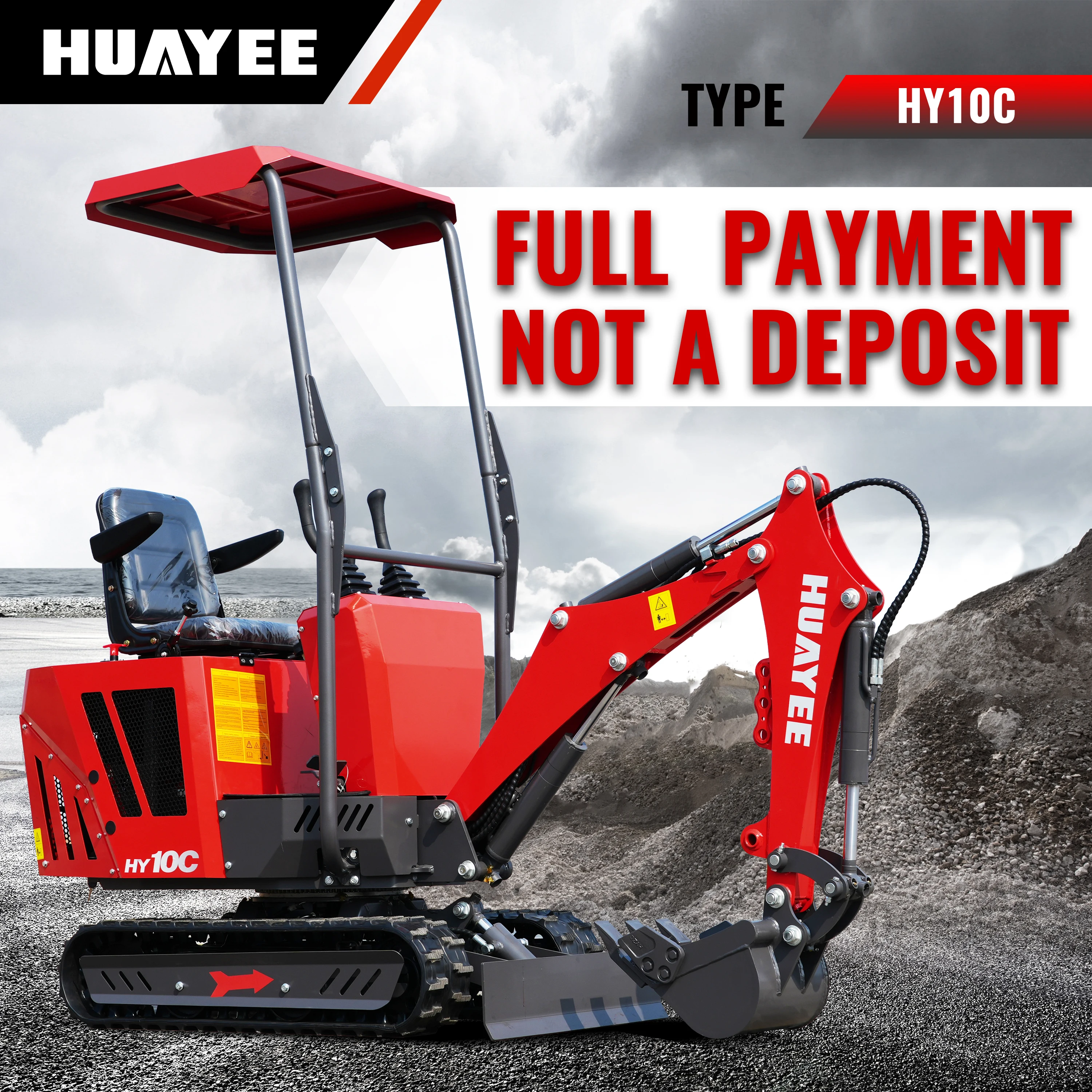 보증금 없이 전액 결제, 무료 배송, 캐노피 장착 미니 유압 굴삭기, 크롤러 도저, 농업용 미니 굴삭기