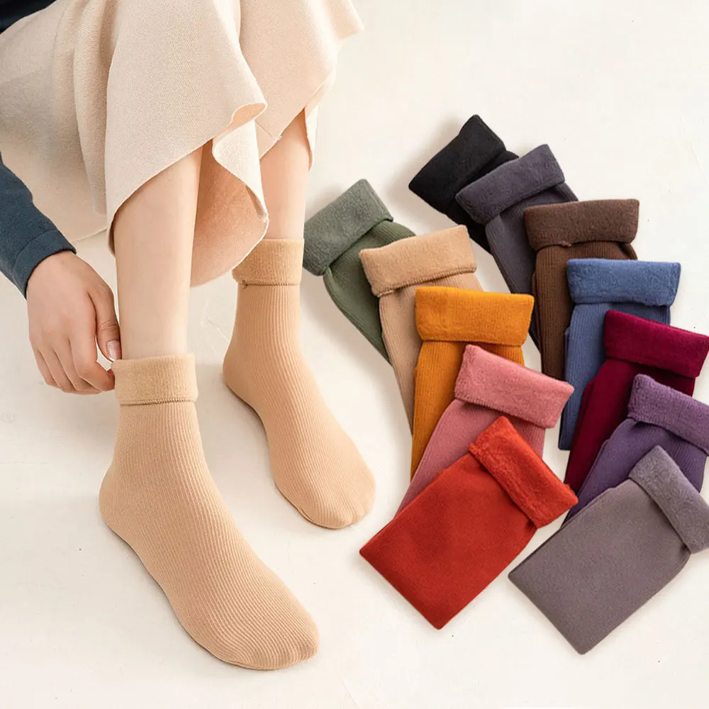 [10 pairs] Women's hair hair hair winter thick no-pressure ankle long neck mid-neck Women's cold-winter socks set