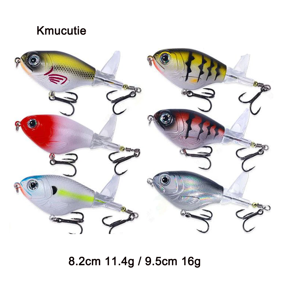 6pcs Top Water Fishing Lures , Whopper Fishing Lure for Freshwater or Saltwater, Floating Lure for Bass Catfish Pike