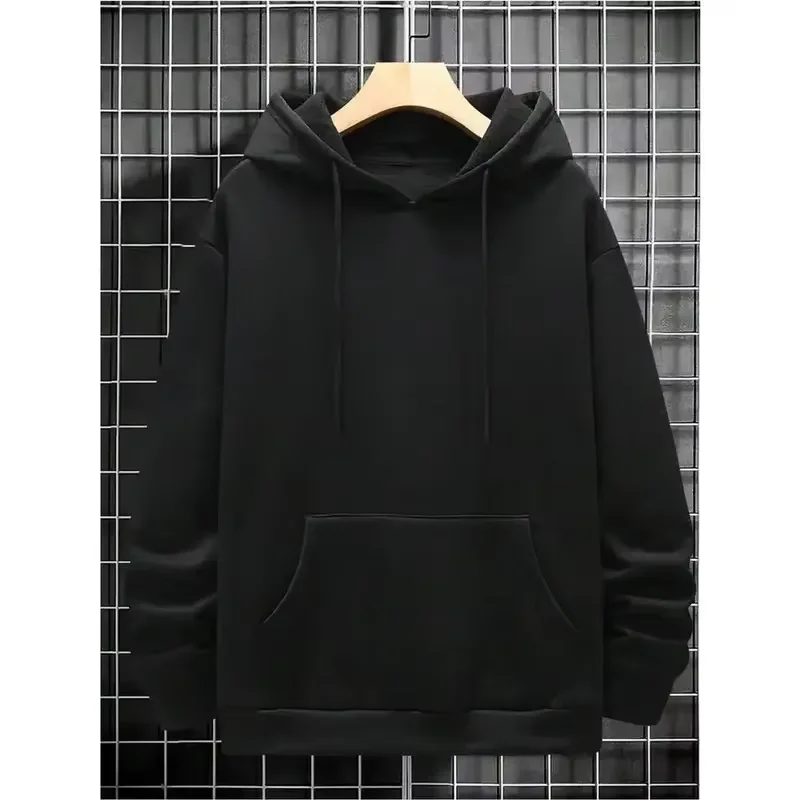 Sweat à capuche unisexe simple et à la mode de couleur unie avec un design semblable au diamant lavable