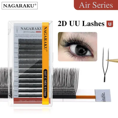 NAGARAKU U Shape YY 2D UU Soft Light Natural Eyelash Extensions Parallel Makeup Supplies